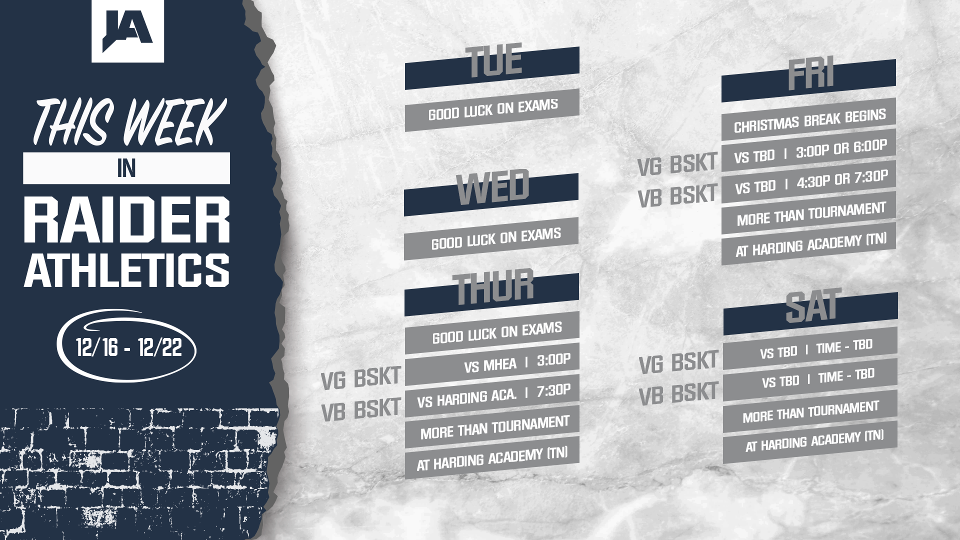 This Week in JA Athletics