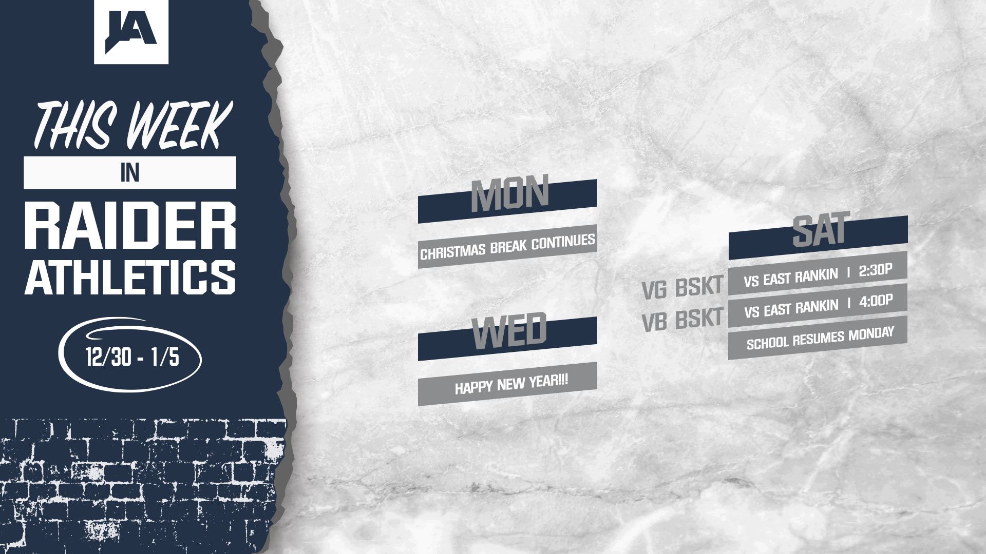 This Week in JA Athletics