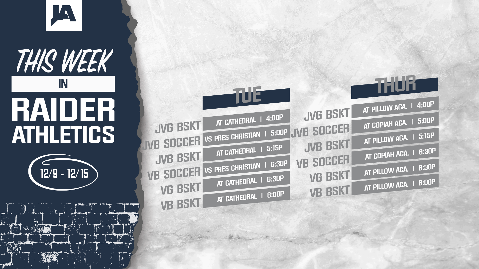 This Week in JA Athletics