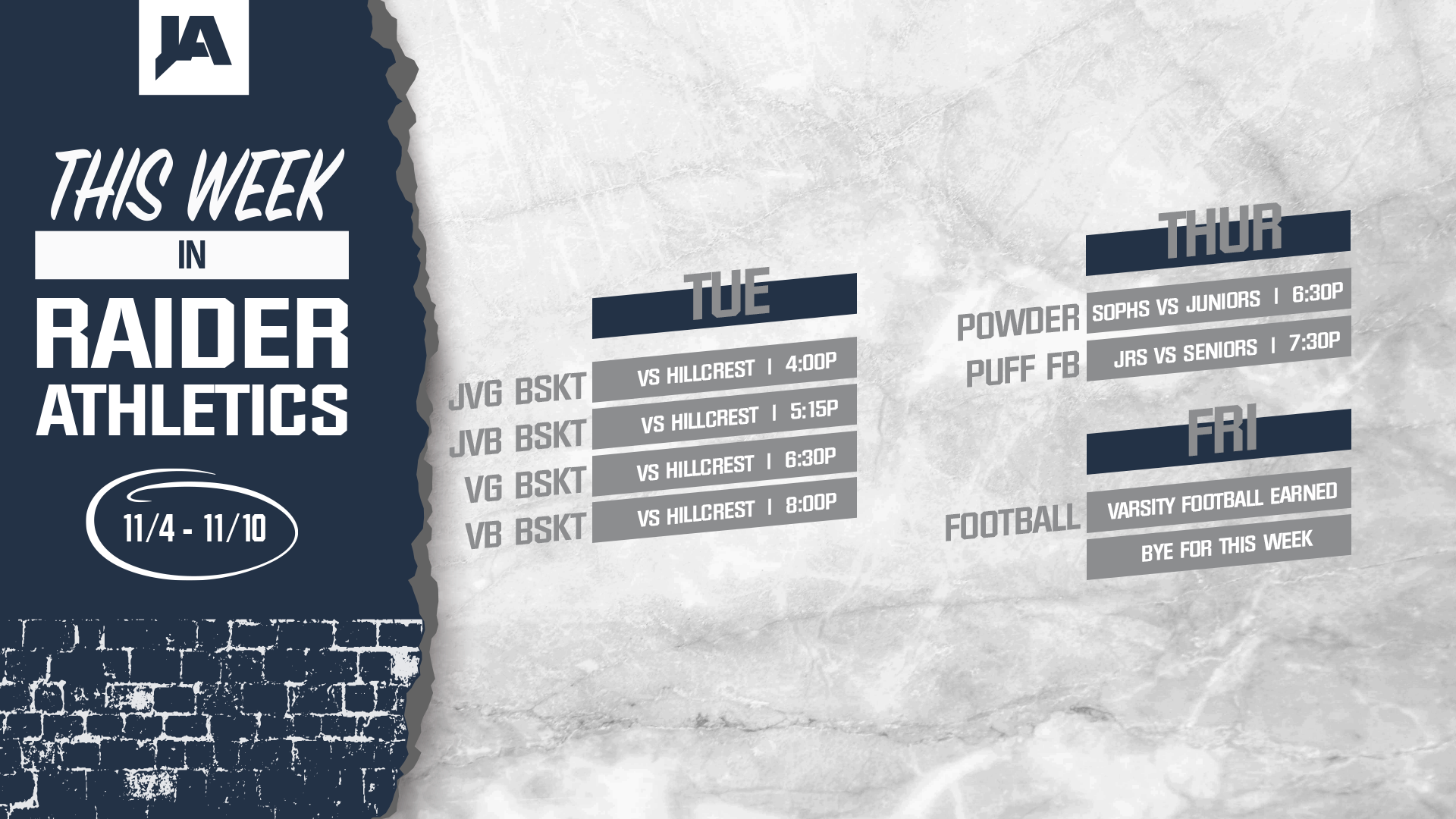 This Week in JA Athletics