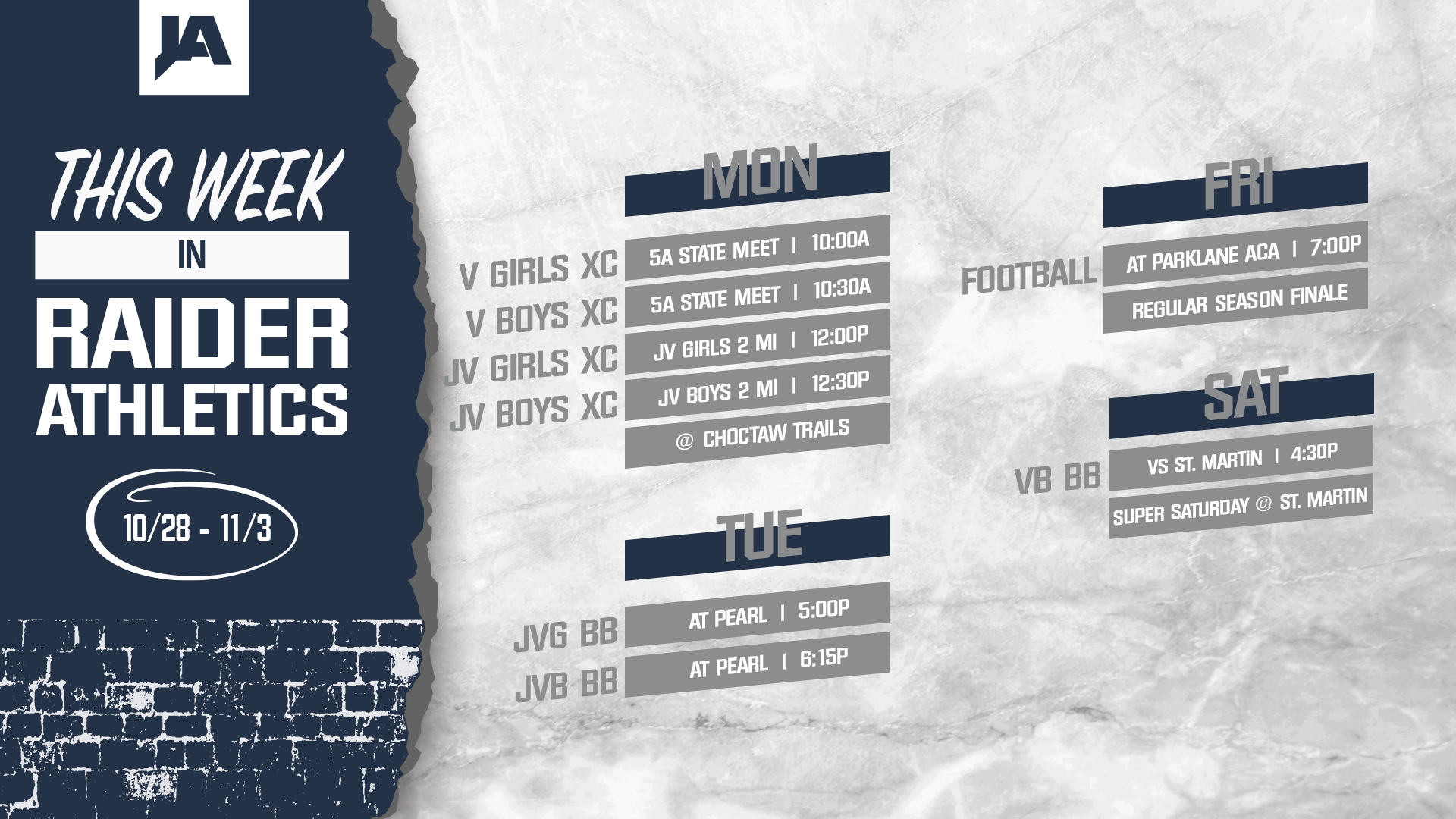 This Week in JA Athletics