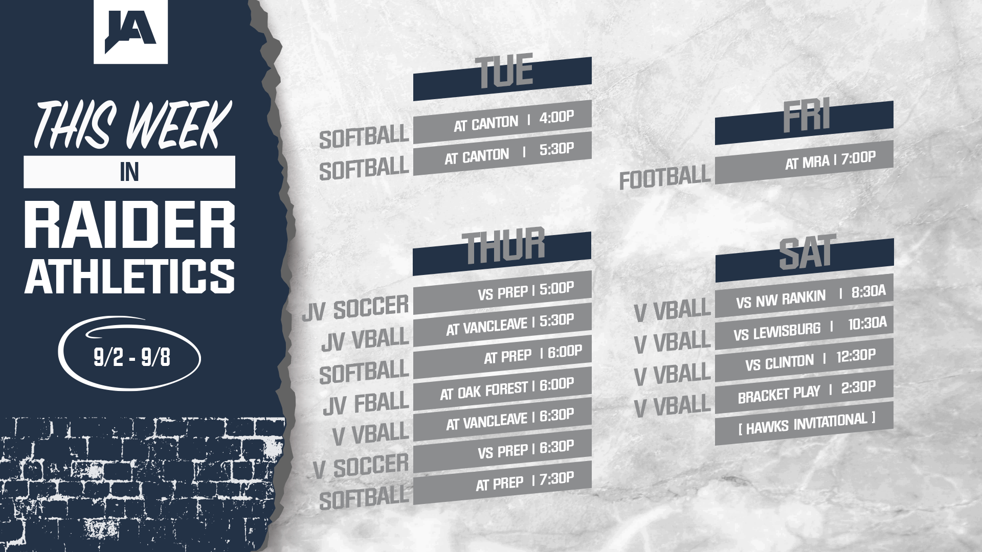 This Week in JA Athletics